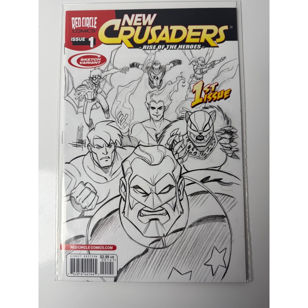 New Crusaders Rise of the Heroes 1 Sketch Variant Red Circle Comics Archie 2012
